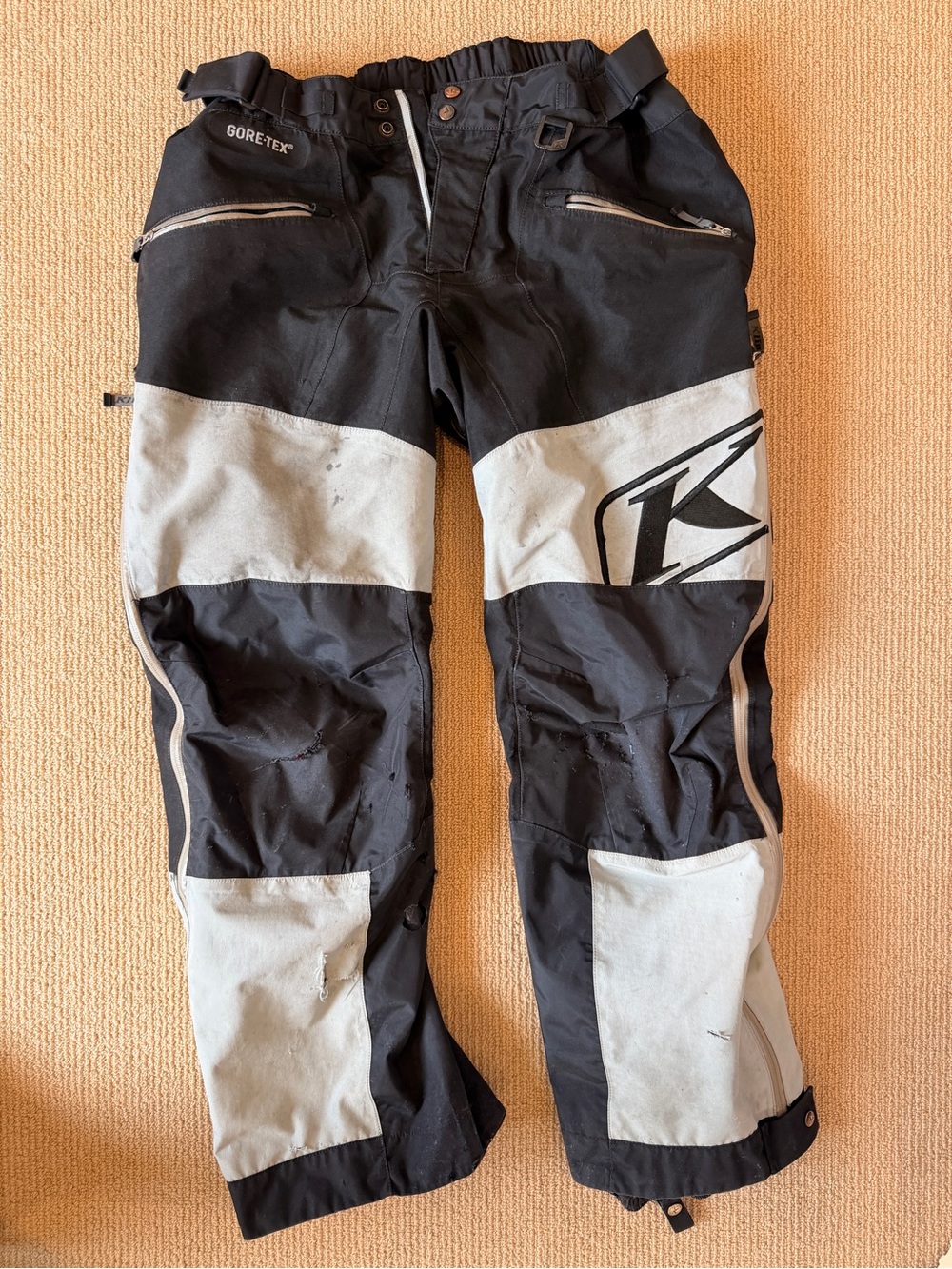Men's Black and White GORE-TEX Motorcycle Jogger Pants